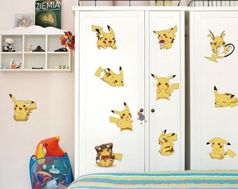 Pikachu electric pokemon wall decals