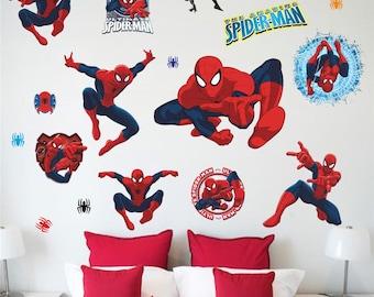 10 Large Spiderman Wall Stickers Art Decals Kids Boy Room Decor