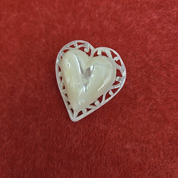 Vintage Bethlehem Mother of Pearl Heart Pin