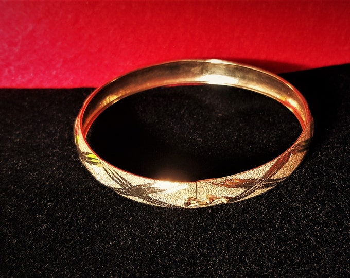 Vintage 10K Gold Bangle Bracelet Etsy