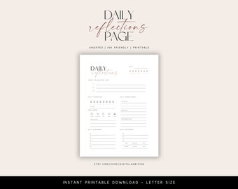 Daily Reflections Printable Journaling Page