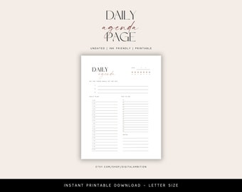 Daily Agenda Printable Page