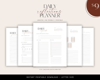 Daily Reflections Printable Planner - Letter Size