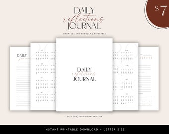 Daily Reflections Printable Planner - Letter Size