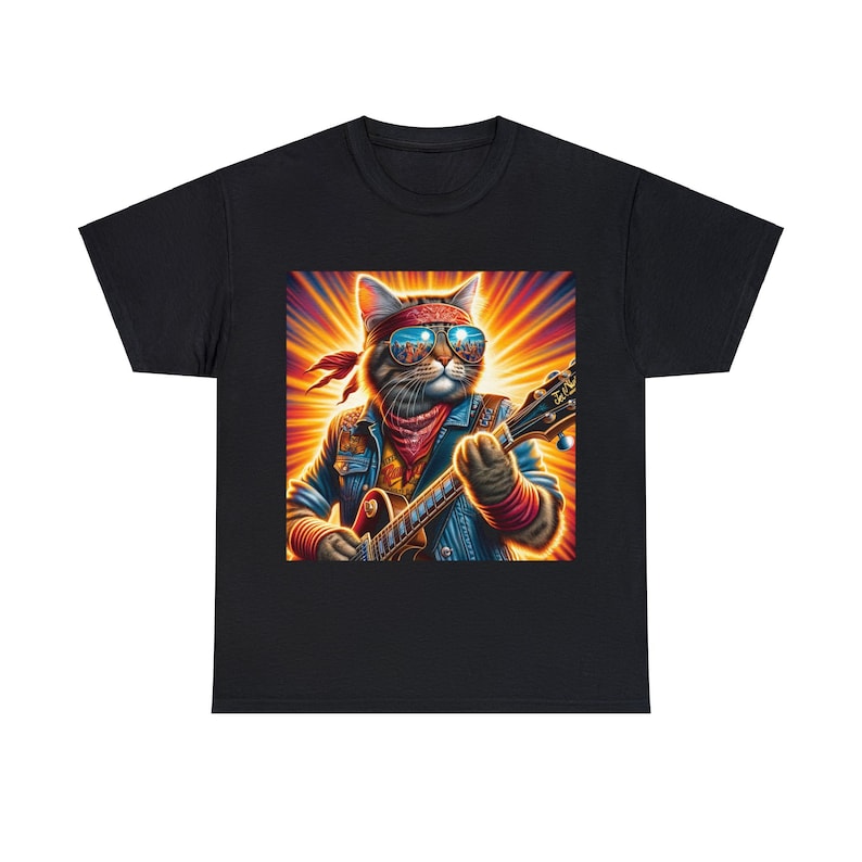 Cat Scratch Fever! Super Cool Rock 'n Roll Guitar God Kitty Cat Graphic ...