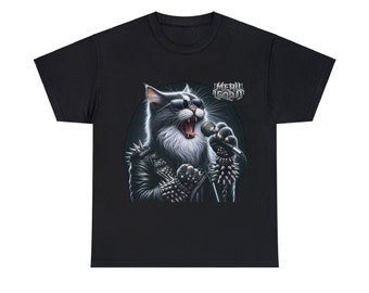 The METAL GOD Rob Halford judas priest kitty cat tribute Unisex Heavy Cotton Tee!
