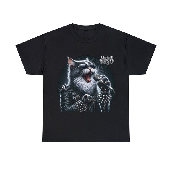 The METAL GOD Rob Halford judas priest kitty cat tribute Unisex Heavy Cotton Tee!