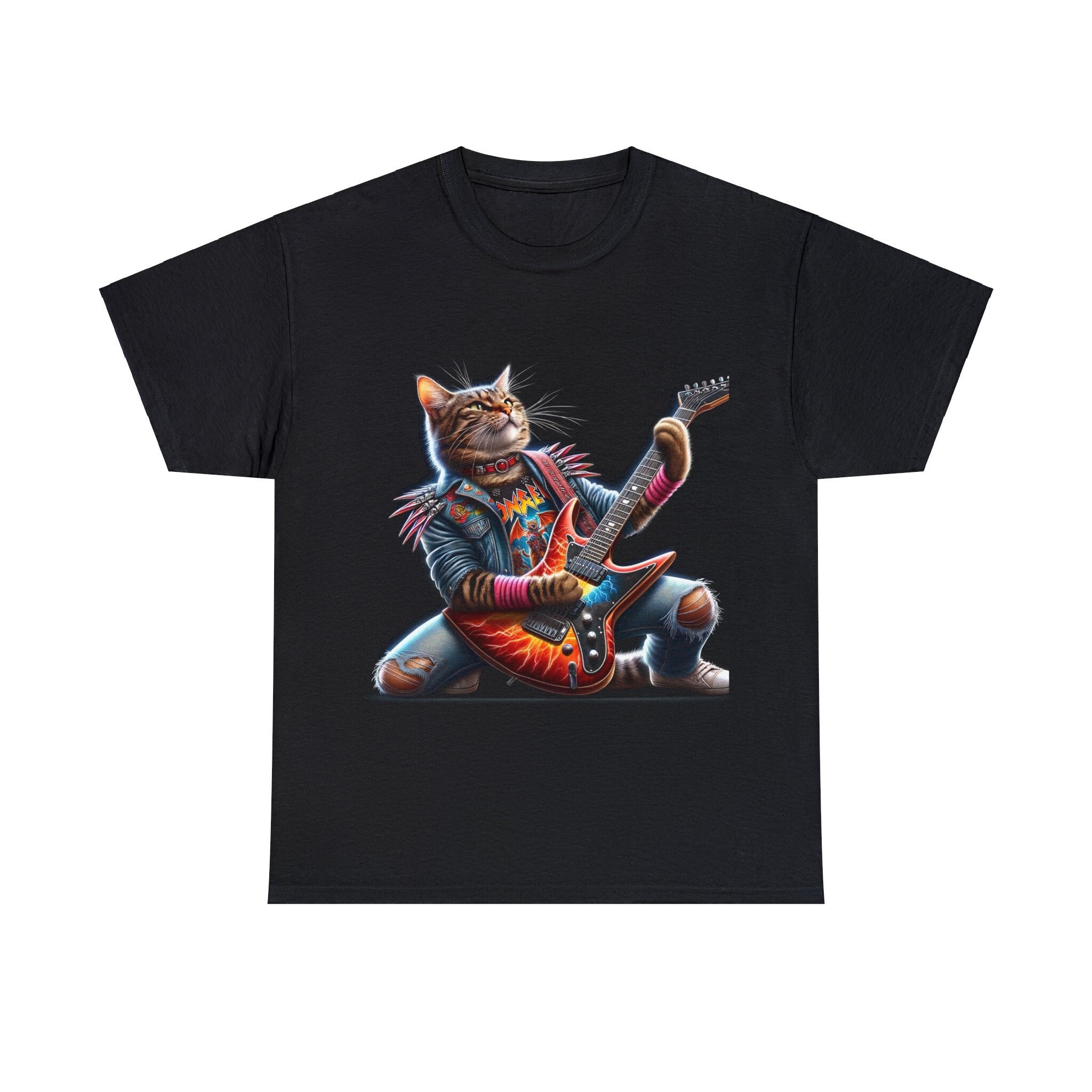Heavy Metal Cat - Metal guitarist, fun, graphic tee!