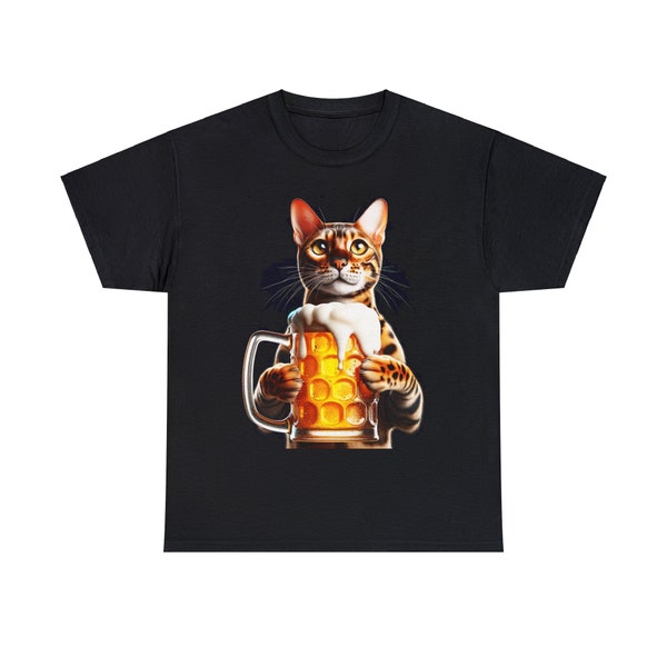 Bengal kitty cat it's beer o'clock beer drinker graphic tee!