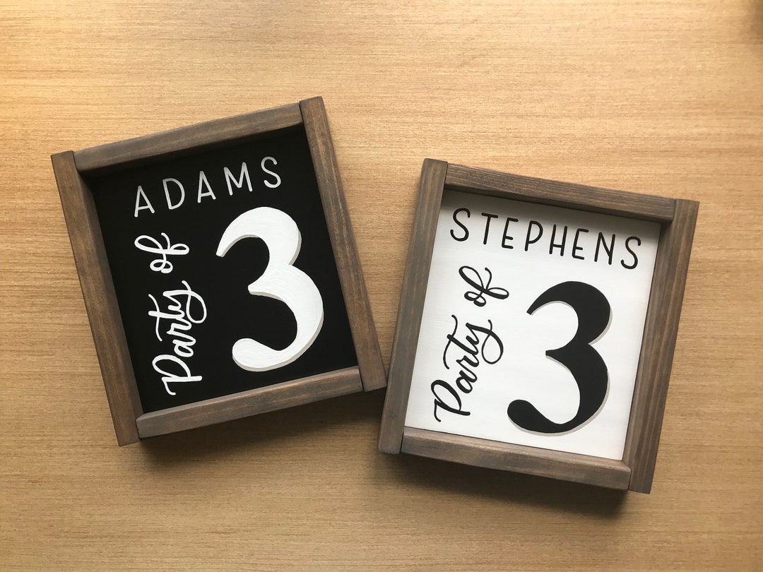 Custom Sign Party of Party of Sign Family Name Sign Family Number Sign