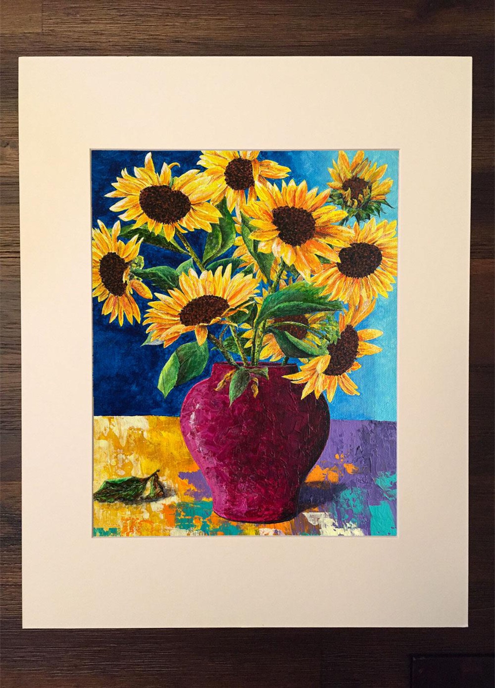 Sunflowers in Vase - Bright Floral Art - Sunflower Painting - Still ...