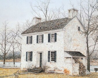 Bucks County Art - Americana Art Print - Fine Art Lithograph - Bucks County Print - Realistic Landscape - Colonial Artwork