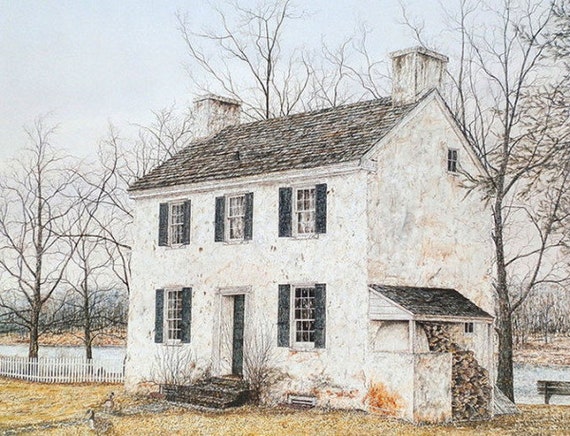 Bucks County Art - Americana Art Print - Fine Art Lithograph - Bucks County Print - Realistic Landscape - Colonial Artwork