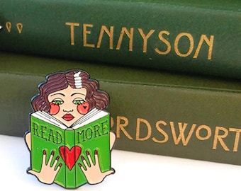 Brooch / Pin / Badge - Read More Books - Enamel