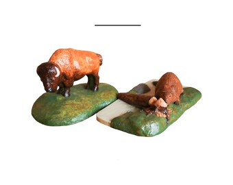 Sebastian Miniatures Beaver SML-759 and Bison SML-727 - Blossom Shop Collectibles - Children’s Hospital - Collectible Figurines