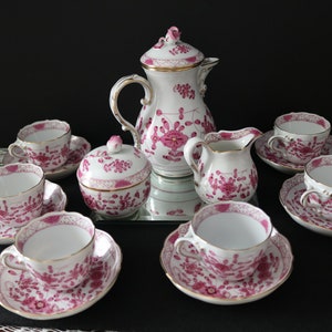 マイセン  インディアンミドルピンク 3点セット 美品 アンティーク Meissen Pink Indian - Etsy