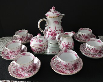 Meissen Porcelain Pink Indian Painting