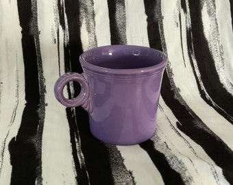 Lilac Fiestaware Tom and Jerry Mug ~ Purple - Lavender - Vintage ~ Imprint - Lowercase “f”