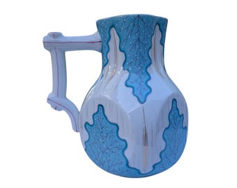Vintage Porcelain Water Pitcher Blue and White Geometric  Reinhold Schlegelmiltch RS Germany
