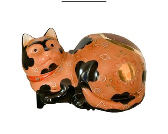 Vintage Japanese Large Lucky Cat - Porcelain - Maneki Neko - Wildwood Imports