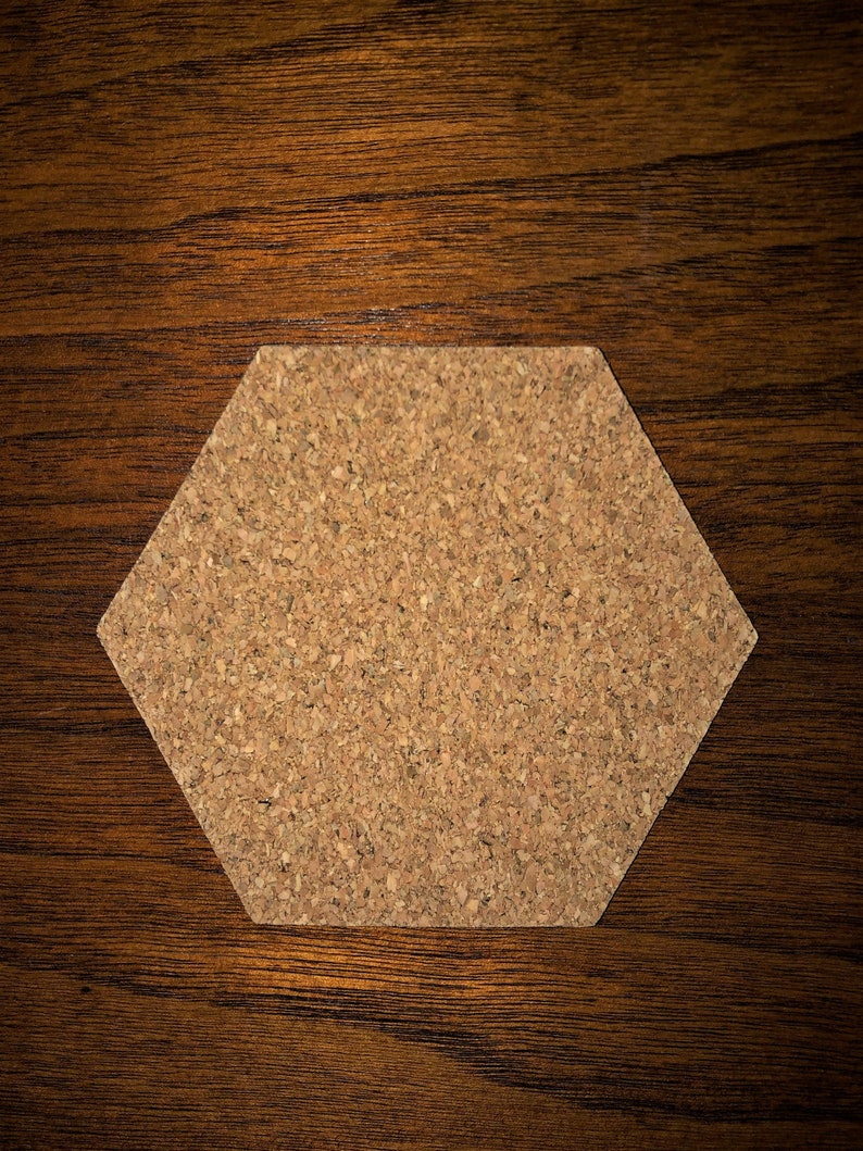 3 7/8 x 3 3/8 Adhesive Backed Cork Hexagon Tile | Etsy