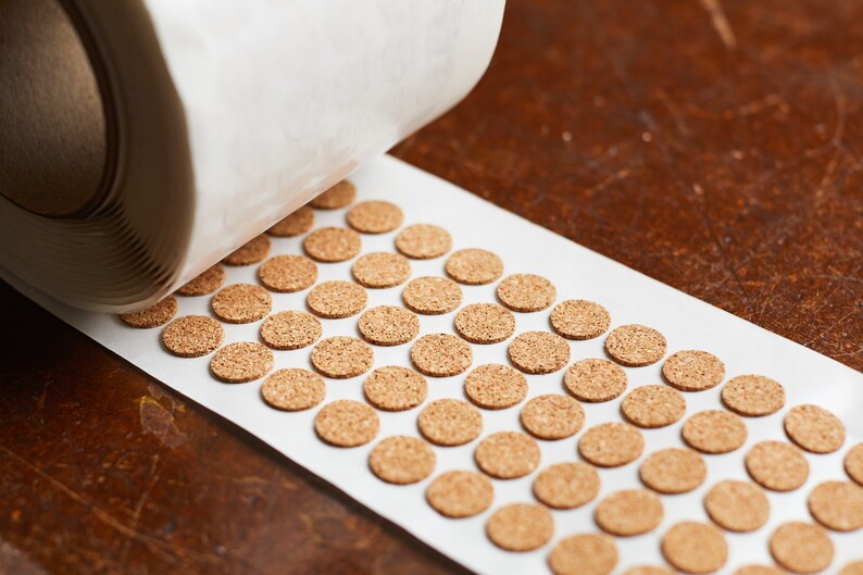 1000 5/8 Adhesive Backed Cork Dots Round Tile Coaster Etsy