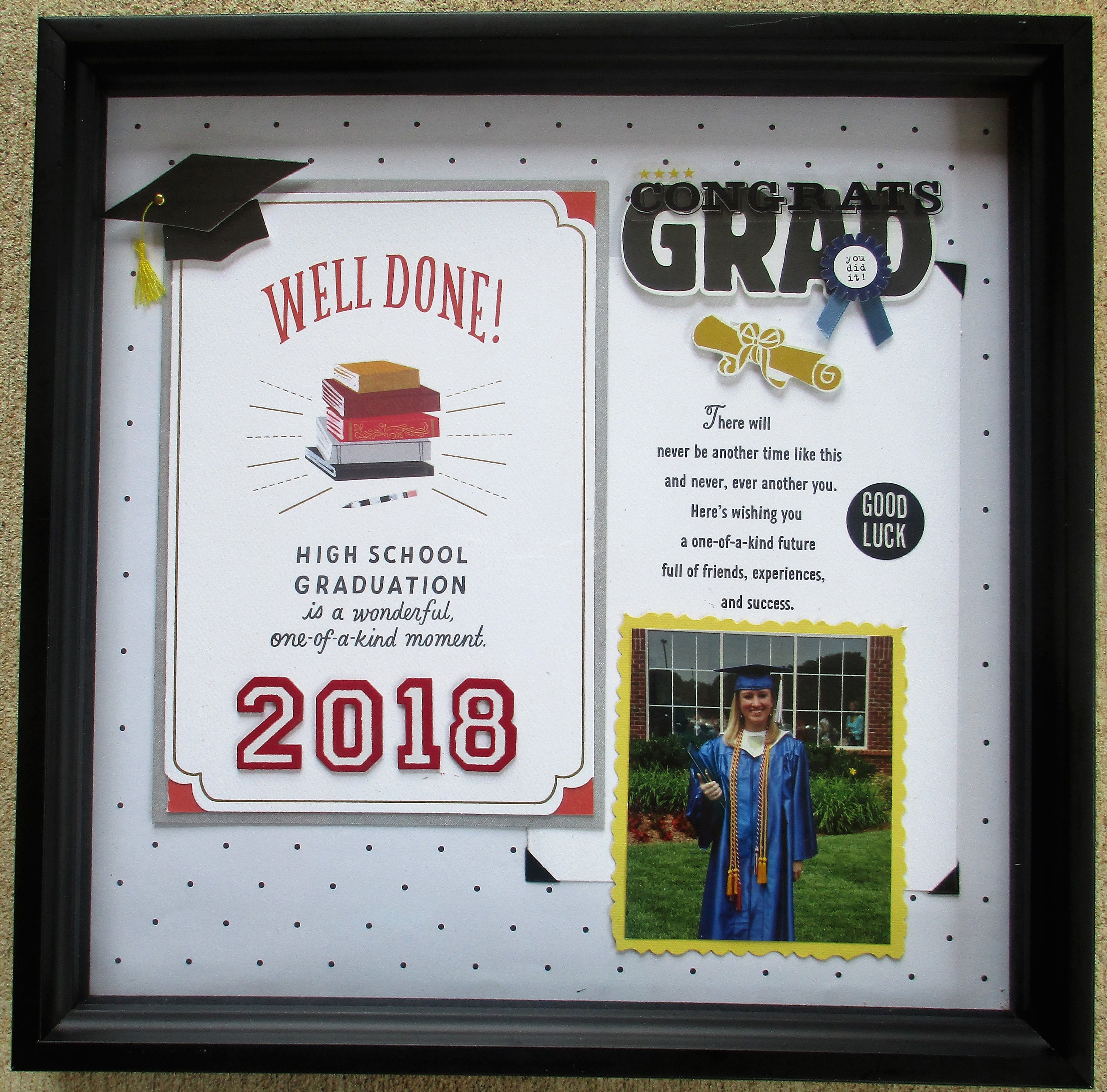 Graduation Cap Shadow Box Cap and Gown Frame Diploma ...