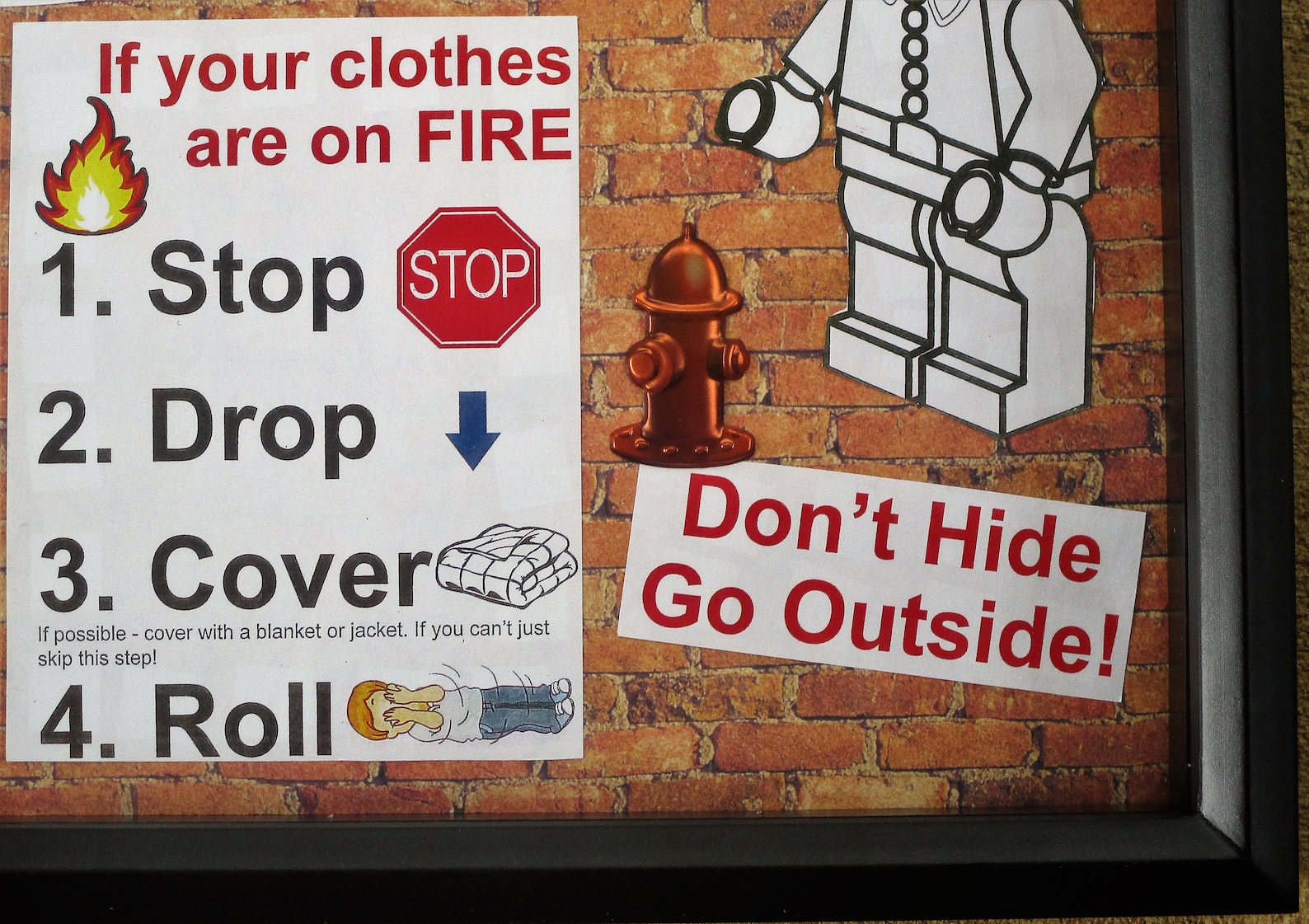 Stop Drop & Roll Fire Safety Shadowbox Teacher Gift Back to Etsy
