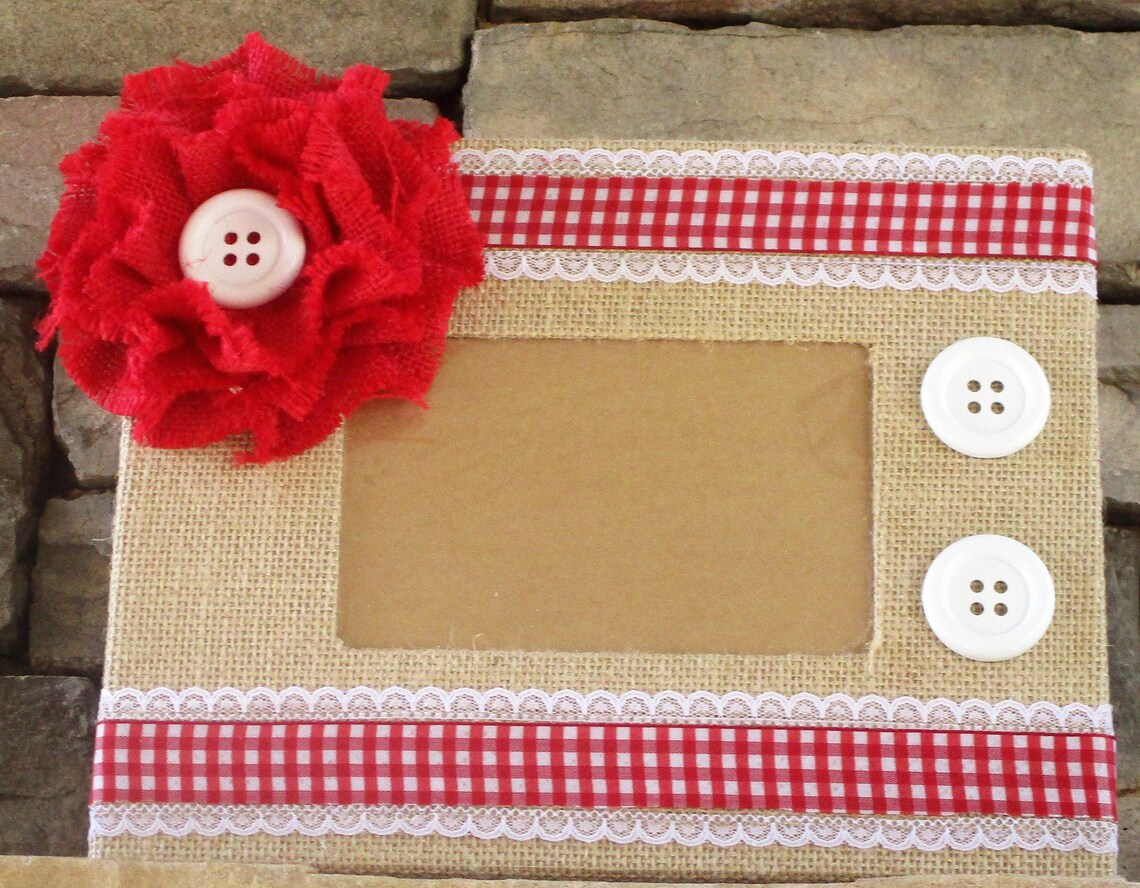 4x6 Gingham Picture Frame 4x6 Country Gingham Frame 4x6 Girl Etsy