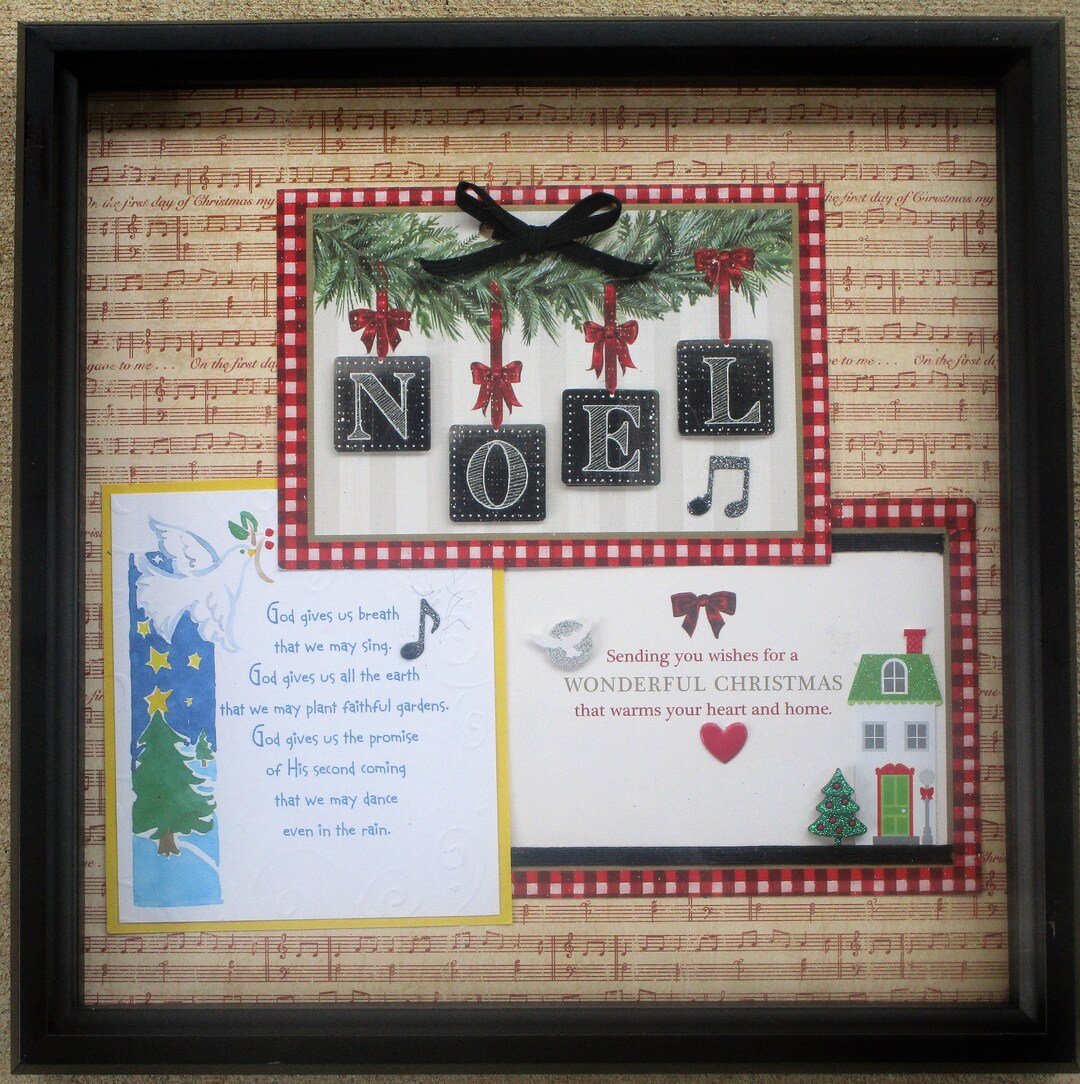 Noel Christmas Card Christmas Shadow Box Christmas Card Etsy
