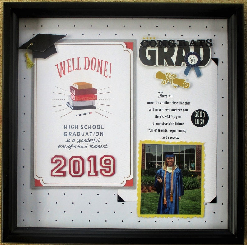 2019 Graduation Cap Shadow Box And Gown Frame Diploma Image 0