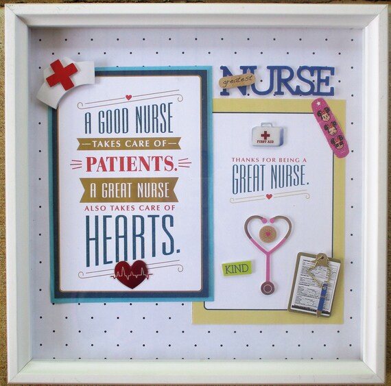 Nurse Shadow Box Nurse Office Decor Love A Nurse Minnie Etsy