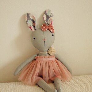 cloth doll baby gift plush rabbit,bunny stuffed animal Rabbit Handmade Doll stuffed toy Linen Dolls,decorative toy Doll Fabric rabbit