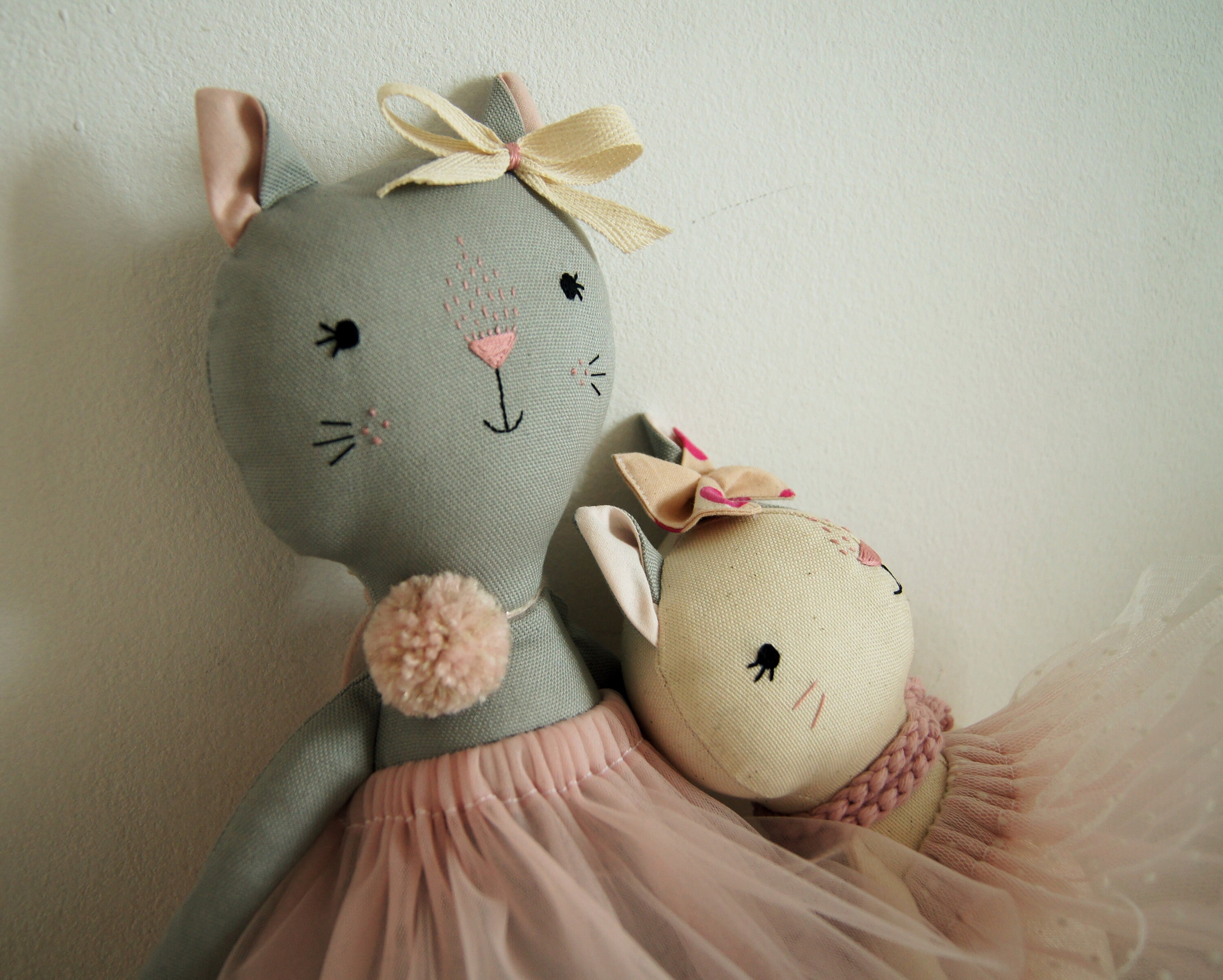 Handmade Cat Doll With Tulle Dress Soft Doll Kitty Birthday Etsy UK