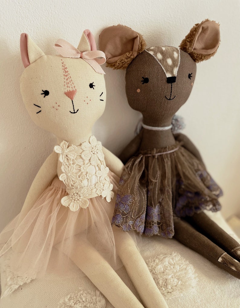 Stuffed Deer Rag Doll Woodland Deer Stuffed Animal Doll Etsy