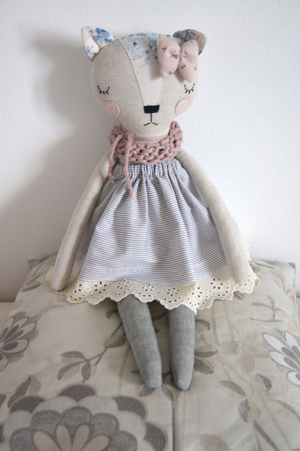 Cat Handmade Doll stuffed toy plush cat stuffed animal Etsy