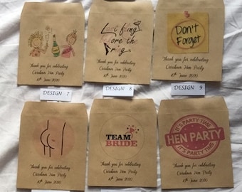 Wildflower Seed HEN PARTY gifts Packets - PERSONALISED Vintage favour 5,10,20