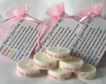 Personalized Hen Party Survival Kit, Candle Favors