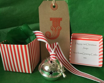 Personalized Baby's First Christmas Bell, Keepsake Ornament