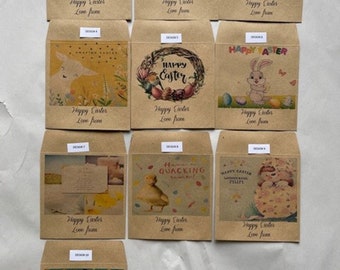 Wildflower Seed Easter any occasion ,  pupil gift Favour Packets - PERSONALISED Vintage favour 5,10,20 x