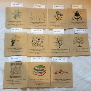 Wildflower Seed Wedding Favours Packets - PERSONALISED Vintage favour 5, 10 x 20