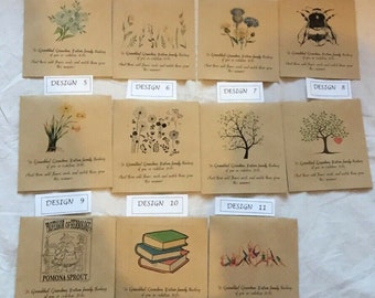 Wildflower Seed Wedding Favours Packets - PERSONALISED Vintage favour 5, 10 x 20