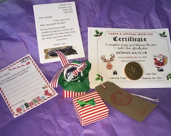 Personalized Polar Express Silver Bell Gift Set: Santa Letter, Nice Certificate