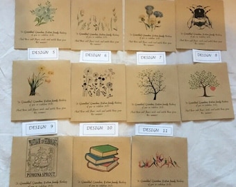 Personalized Wildflower Seed Memorial Favors: Vintage Funeral Packets