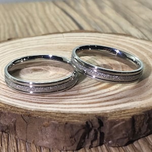 Hers and Hers Handmade rings, Couple Rings Set, Titanium Rings Set, Anniversary Rings Set