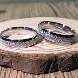 Hers and Hers Handmade rings, Couple Rings Set, Titanium Rings Set, Anniversary Rings Set