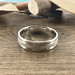 Your Actual Fingerprint Ring Handmade Men Ring Silver Dazzling Titanium Ring Personalised Unique Promise Ring Anniversary Gift Dome Shape6mm