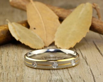 Handmade Customize Gold Promise Ring, Engagement Ring, Wedding Band, Women Ring, Couple Ring, Titanium Ring, Anniversary Ring
