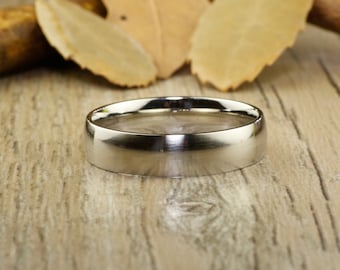 Handmade Dome Matte Wedding Band, Women Ring, Couple Ring, Titanium Ring, Anniversary Ring, Promise Ring, Bride Ring