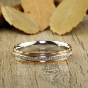 ANNIVERSARY RING - Rose Gold  Titanium Rings 4mm width